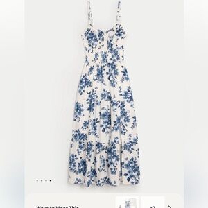 Hollister smocked waist crisscross back midi dress